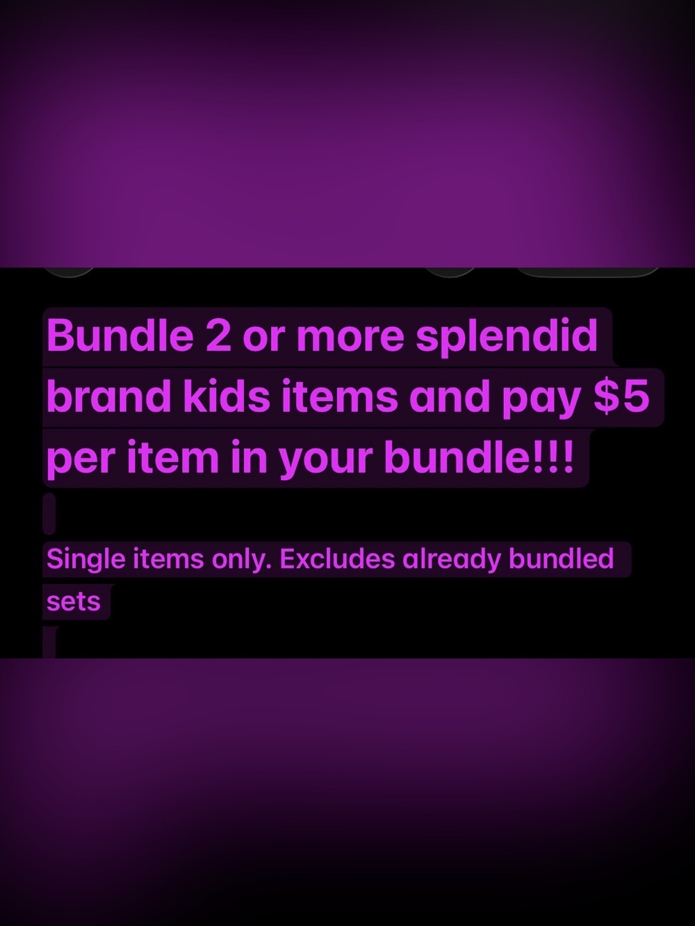Kids discount on bundle